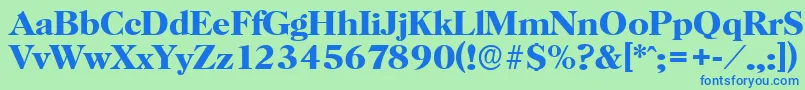 フォントHorshamserialBold – 青い文字は緑の背景です。