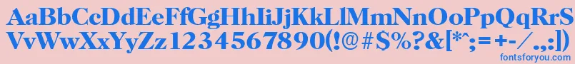 フォントHorshamserialBold – ピンクの背景に青い文字