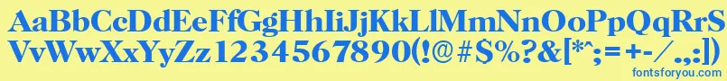 HorshamserialBold Font – Blue Fonts on Yellow Background