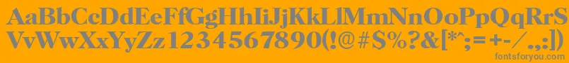 フォントHorshamserialBold – オレンジの背景に灰色の文字