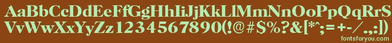 Шрифт HorshamserialBold – зелёные шрифты на коричневом фоне