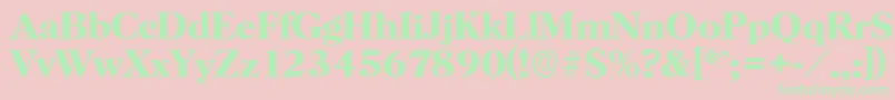 HorshamserialBold Font – Green Fonts on Pink Background