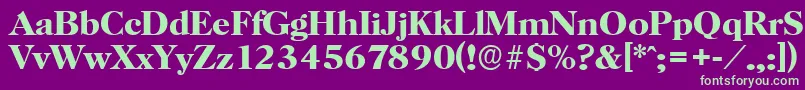 HorshamserialBold Font – Green Fonts on Purple Background