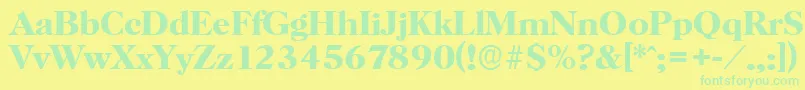 HorshamserialBold Font – Green Fonts on Yellow Background