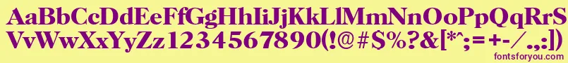 HorshamserialBold Font – Purple Fonts on Yellow Background