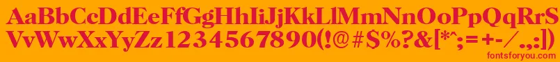 フォントHorshamserialBold – オレンジの背景に赤い文字