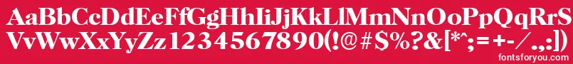 フォントHorshamserialBold – 赤い背景に白い文字