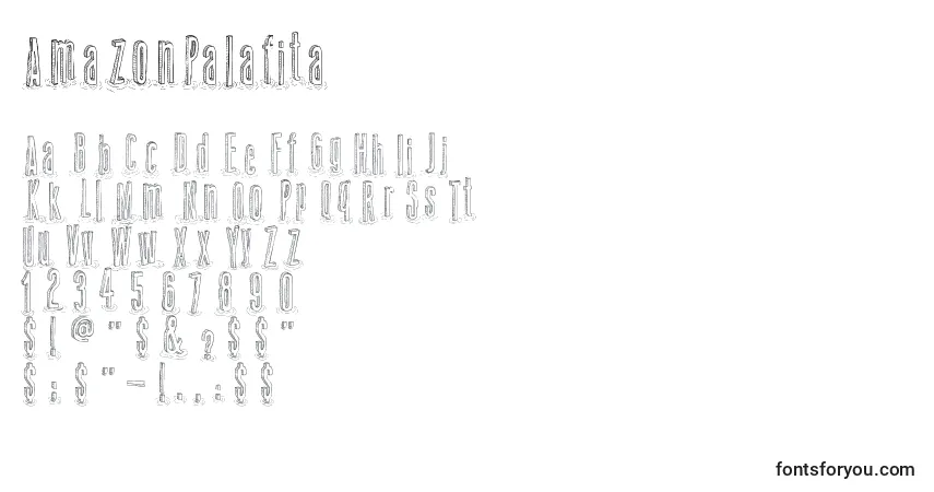 Fuente AmazonPalafita - alfabeto, números, caracteres especiales