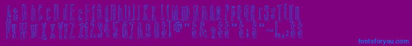 AmazonPalafita-Schriftart – Blaue Schriften auf violettem Hintergrund