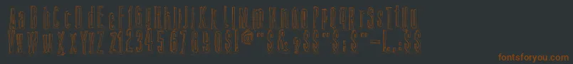 AmazonPalafita-Schriftart – Braune Schriften auf schwarzem Hintergrund