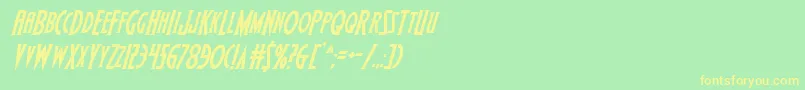 Wolfsbane2ital Font – Yellow Fonts on Green Background