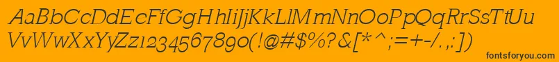 Шрифт MklatinlightOblique – чёрные шрифты на оранжевом фоне