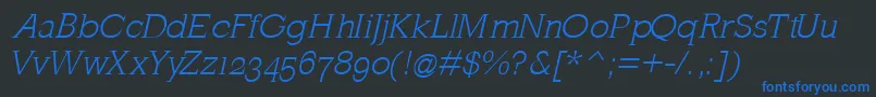 MklatinlightOblique Font – Blue Fonts on Black Background