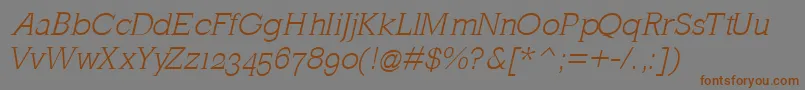 MklatinlightOblique Font – Brown Fonts on Gray Background