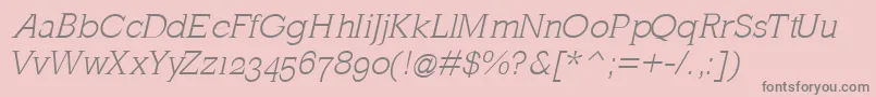 MklatinlightOblique Font – Gray Fonts on Pink Background