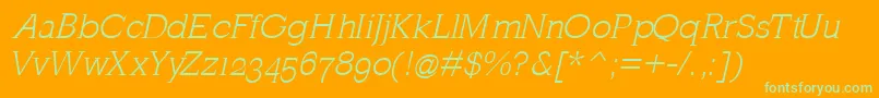 MklatinlightOblique Font – Green Fonts on Orange Background