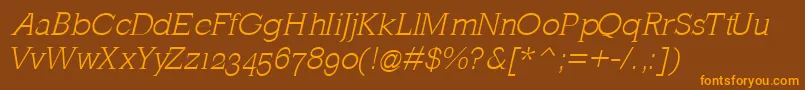 Шрифт MklatinlightOblique – оранжевые шрифты на коричневом фоне