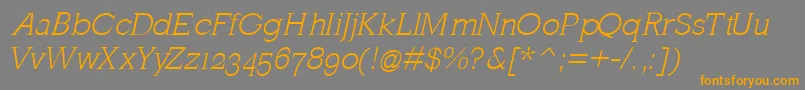 MklatinlightOblique Font – Orange Fonts on Gray Background