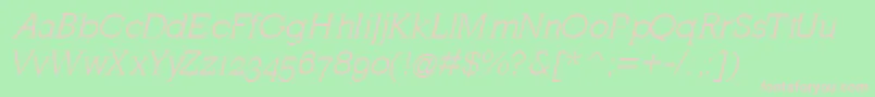 MklatinlightOblique Font – Pink Fonts on Green Background