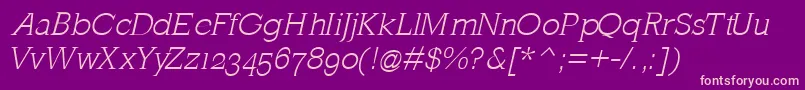 MklatinlightOblique Font – Pink Fonts on Purple Background