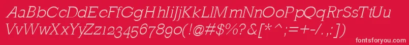 MklatinlightOblique Font – Pink Fonts on Red Background