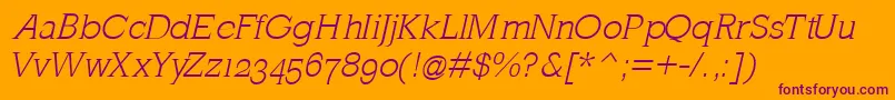 MklatinlightOblique Font – Purple Fonts on Orange Background