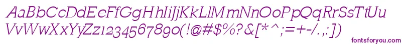 MklatinlightOblique Font – Purple Fonts on White Background