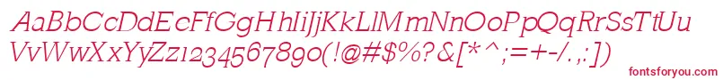 MklatinlightOblique Font – Red Fonts on White Background