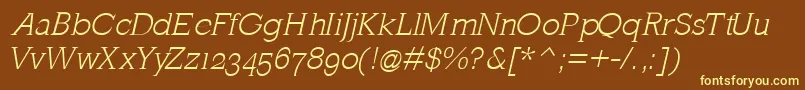 MklatinlightOblique Font – Yellow Fonts on Brown Background