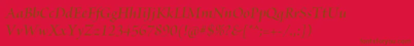 BriosoproSemibolditdisp Font – Brown Fonts on Red Background