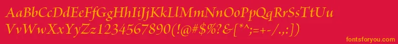 BriosoproSemibolditdisp Font – Orange Fonts on Red Background