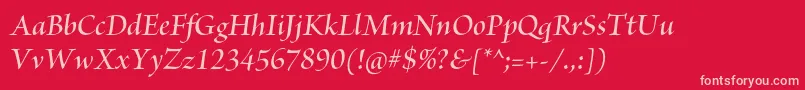 BriosoproSemibolditdisp Font – Pink Fonts on Red Background