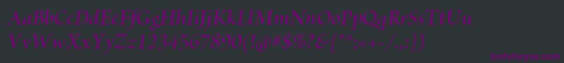 フォントBriosoproSemibolditdisp – 黒い背景に紫のフォント