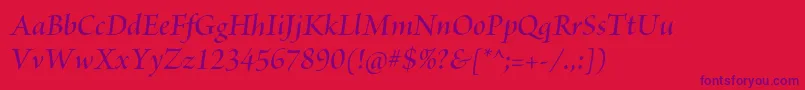 BriosoproSemibolditdisp Font – Purple Fonts on Red Background