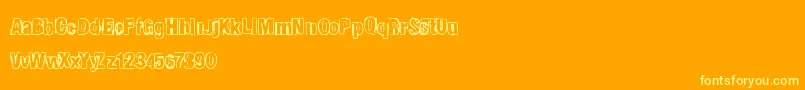 Shadywalk Font – Yellow Fonts on Orange Background