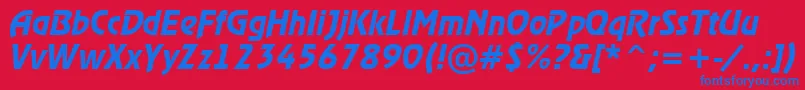 RewinderdemiItalic Font – Blue Fonts on Red Background