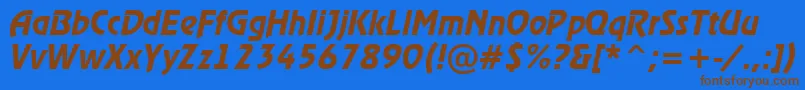 RewinderdemiItalic Font – Brown Fonts on Blue Background