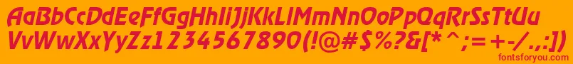 RewinderdemiItalic Font – Red Fonts on Orange Background