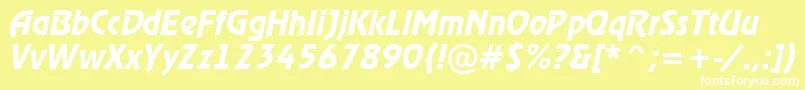 fuente RewinderdemiItalic – Fuentes Blancas Sobre Fondo Amarillo