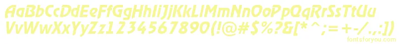 フォントRewinderdemiItalic – 黄色のフォント