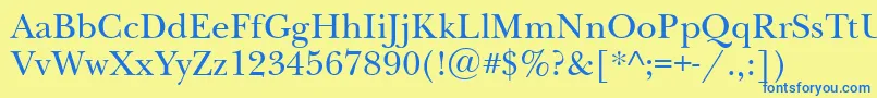 Newbaskervillebtt Font – Blue Fonts on Yellow Background