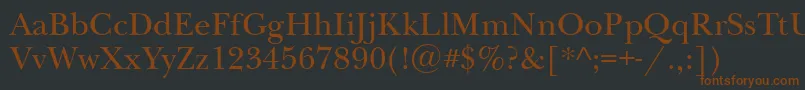 Newbaskervillebtt-Schriftart – Braune Schriften auf schwarzem Hintergrund