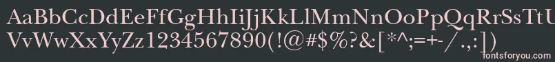 フォントNewbaskervillebtt – 黒い背景にピンクのフォント