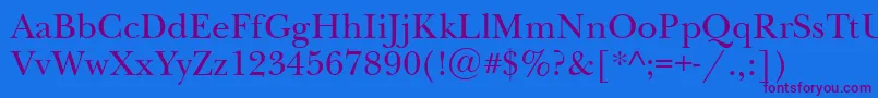 Newbaskervillebtt Font – Purple Fonts on Blue Background