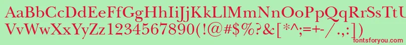 Шрифт Newbaskervillebtt – красные шрифты на зелёном фоне