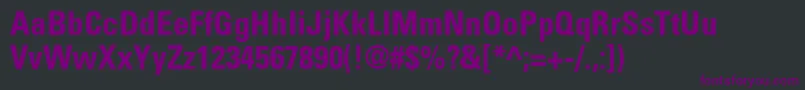 UniversLt67CondensedBold Font – Purple Fonts on Black Background