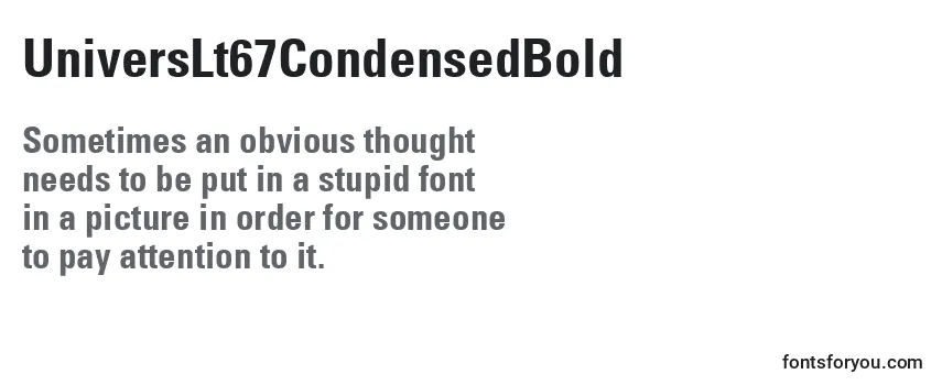 Review of the UniversLt67CondensedBold Font
