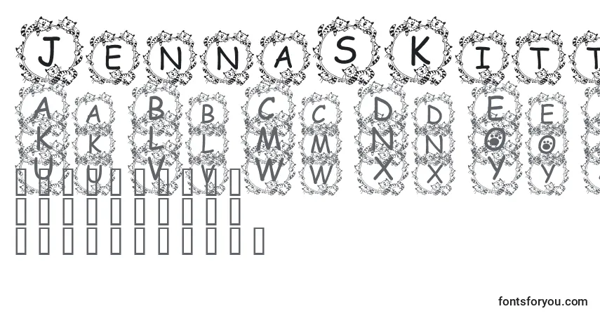 A fonte JennaSKitties – alfabeto, números, caracteres especiais