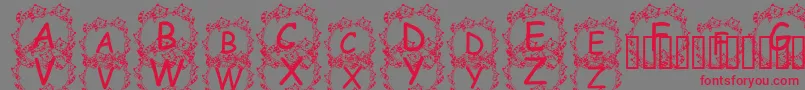 フォントJennaSKitties – 赤い文字の灰色の背景