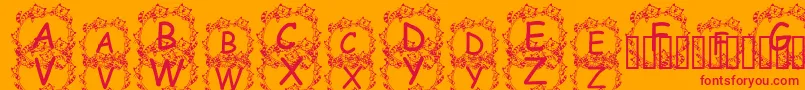 JennaSKitties Font – Red Fonts on Orange Background